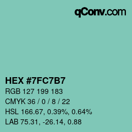 カラーコード: HEX #7FC7B7 | qconv.com