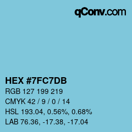 カラーコード: HEX #7FC7DB | qconv.com