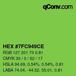 Farbcode: HEX #7FC949CE | qconv.com
