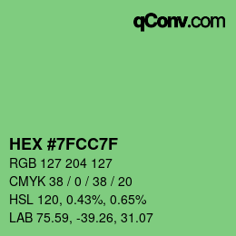 Color code: HEX #7FCC7F | qconv.com