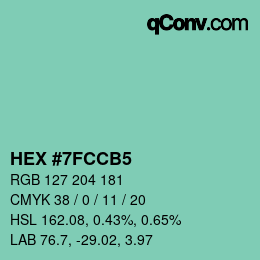 Color code: HEX #7FCCB5 | qconv.com