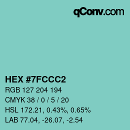 Color code: HEX #7FCCC2 | qconv.com