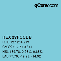 カラーコード: HEX #7FCCDB | qconv.com