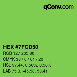 Color code: HEX #7FCD50 | qconv.com