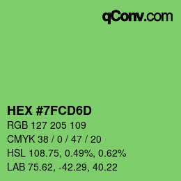 カラーコード: HEX #7FCD6D | qconv.com