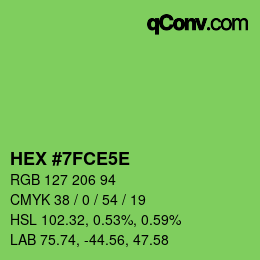 Farbcode: HEX #7FCE5E | qconv.com