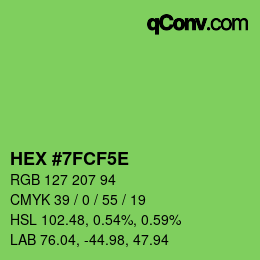 颜色代码: HEX #7FCF5E | qconv.com
