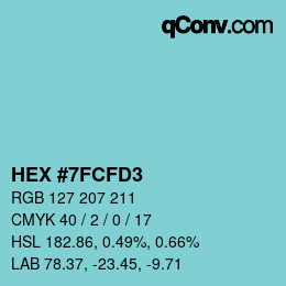 颜色代码: HEX #7FCFD3 | qconv.com