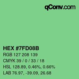 Color code: HEX #7FD08B | qconv.com
