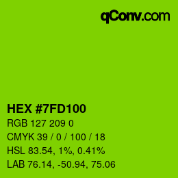 カラーコード: HEX #7FD100 | qconv.com
