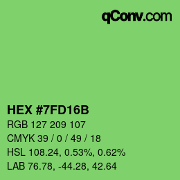 Color code: HEX #7FD16B | qconv.com