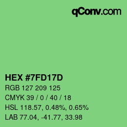 Farbcode: HEX #7FD17D | qconv.com