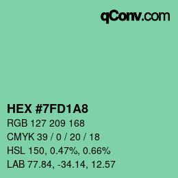 カラーコード: HEX #7FD1A8 | qconv.com