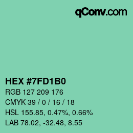 カラーコード: HEX #7FD1B0 | qconv.com