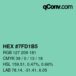 Color code: HEX #7FD1B5 | qconv.com