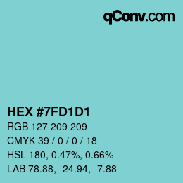 Color code: HEX #7FD1D1 | qconv.com
