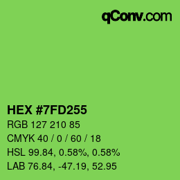 Color code: HEX #7FD255 | qconv.com
