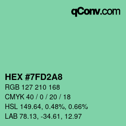 カラーコード: HEX #7FD2A8 | qconv.com