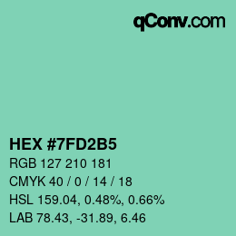 カラーコード: HEX #7FD2B5 | qconv.com