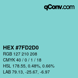 Color code: HEX #7FD2D0 | qconv.com