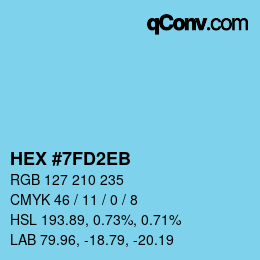 Color code: HEX #7FD2EB | qconv.com