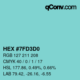 Color code: HEX #7FD3D0 | qconv.com