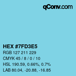 Color code: HEX #7FD3E5 | qconv.com