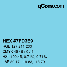 Color code: HEX #7FD3E9 | qconv.com