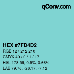 Color code: HEX #7FD4D2 | qconv.com