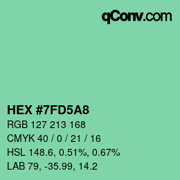 Color code: HEX #7FD5A8 | qconv.com