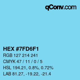 Color code: HEX #7FD6F1 | qconv.com