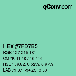 颜色代码: HEX #7FD7B5 | qconv.com
