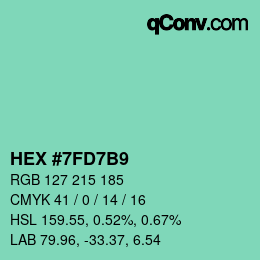 颜色代码: HEX #7FD7B9 | qconv.com