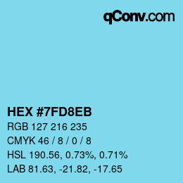 Color code: HEX #7FD8EB | qconv.com