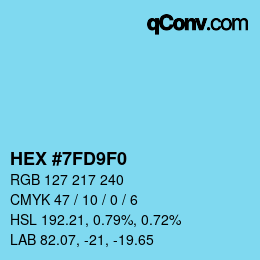 Color code: HEX #7FD9F0 | qconv.com