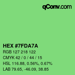 カラーコード: HEX #7FDA7A | qconv.com