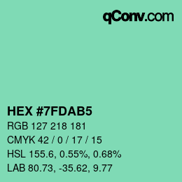 カラーコード: HEX #7FDAB5 | qconv.com