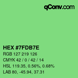 Color code: HEX #7FDB7E | qconv.com