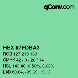 カラーコード: HEX #7FDBA3 | qconv.com