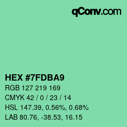 カラーコード: HEX #7FDBA9 | qconv.com