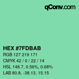 Código de color: HEX #7FDBAB | qconv.com