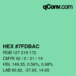 カラーコード: HEX #7FDBAC | qconv.com