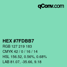 颜色代码: HEX #7FDBB7 | qconv.com