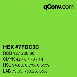 カラーコード: HEX #7FDC3C | qconv.com
