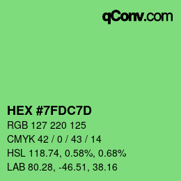 Color code: HEX #7FDC7D | qconv.com