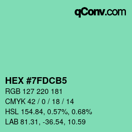 カラーコード: HEX #7FDCB5 | qconv.com