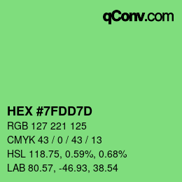 カラーコード: HEX #7FDD7D | qconv.com