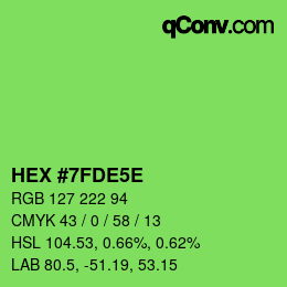 Color code: HEX #7FDE5E | qconv.com