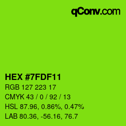 Color code: HEX #7FDF11 | qconv.com
