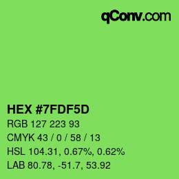 Color code: HEX #7FDF5D | qconv.com